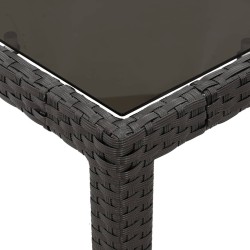 Ensemble à manger de jardin coussins 5pcs Noir Résine tressée 622739622739