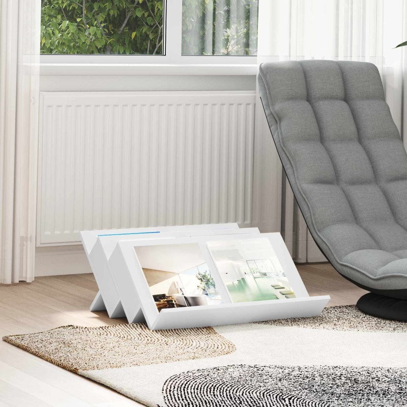 Étagère à magazines Blanc 65 x 53 x 28,5 cm Bois d'ingénierie 622740622740