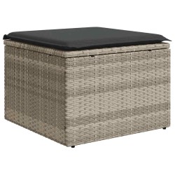 Salon de jardin avec coussins 7 pcs gris clair résine tressée 622752622752