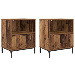Cabinet de chevet avec tiroir 2 pcs Bois ancien 49 x 36 x 61 cm 622760622760