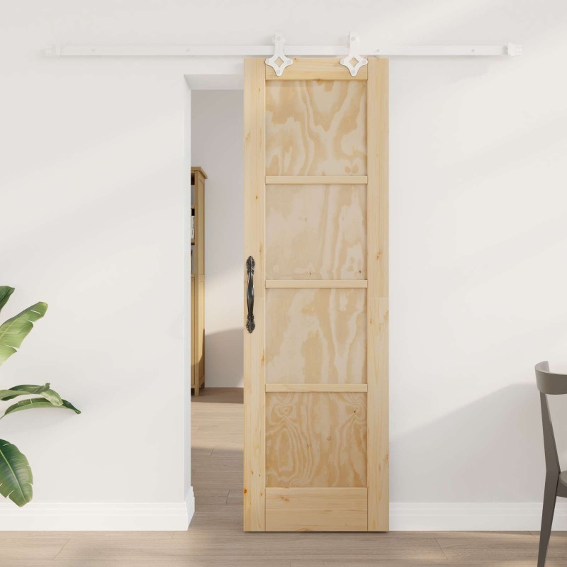 Porte coulissante Naturel et Blanc 61 x 198,5 cm 622769622769