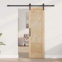 Porte coulissante Naturel et noir 61 x 198,5 cm 622770622770