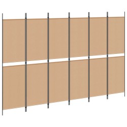 Paravent à 6 panneaux Beige 300 x 200 cm Tissu 622774622774