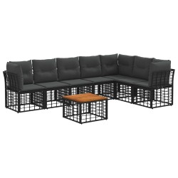 Ensemble de canapés d'extérieur 8 pcs Noir et Gris foncé 622778622778
