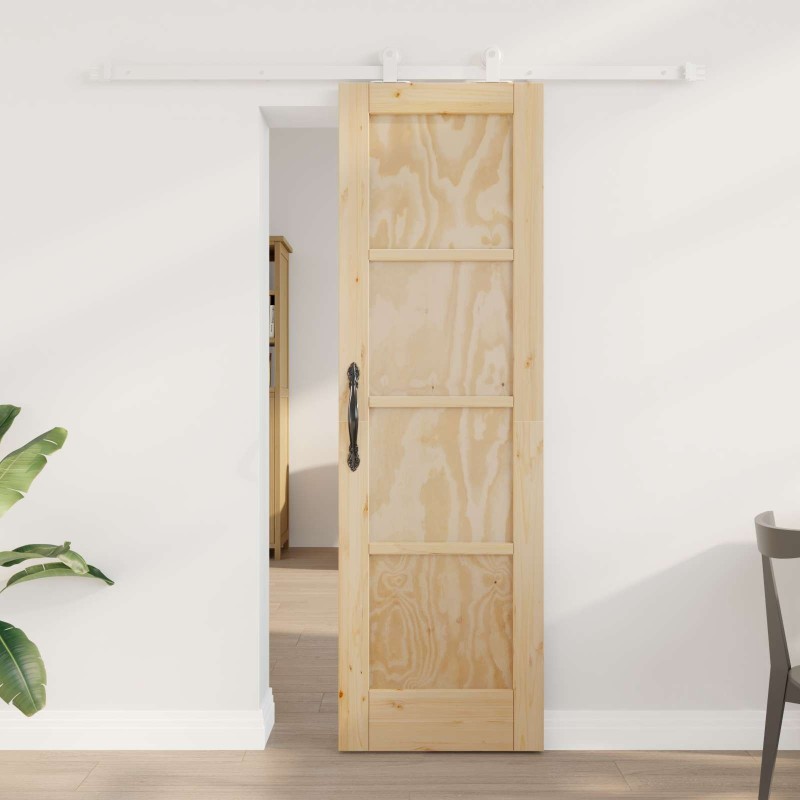 Porte coulissante Naturel et Blanc 61 x 198,5 cm 622780622780