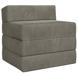 Canapé-lit pliable Gris clair 200 x 70 x 15 cm Velours 622781622781