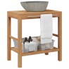 Armoire de toilette Teck solide et lavabo en pierre de rivière  622783622783
