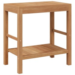 Armoire de toilette Teck solide et lavabo en pierre de rivière  622783622783