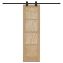 Porte coulissante Naturel et noir 61 x 198,5 cm 622787622787