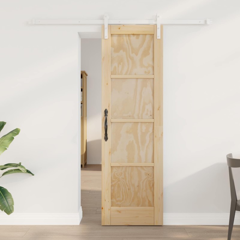 Porte coulissante Naturel et Blanc 61 x 198,5 cm 622794622794