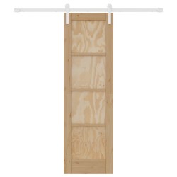 Porte coulissante Naturel et Blanc 61 x 198,5 cm 622794622794