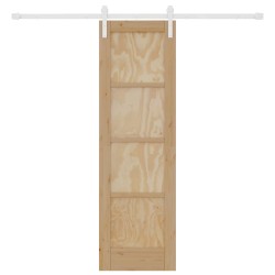 Porte coulissante Naturel et Blanc 61 x 198,5 cm 622796622796