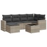 Salon de jardin avec coussins 7 pcs gris clair résine tressée 622799622799