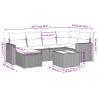Salon de jardin avec coussins 7 pcs gris clair résine tressée 622799622799