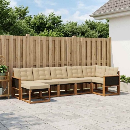 Ensemble de canapés d'extérieur 7 pcs Naturel et Beige 622801622801