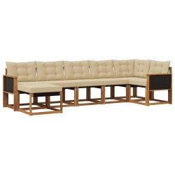 Ensemble de canapés d'extérieur 7 pcs Naturel et Beige 622801622801
