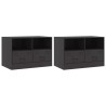 Meubles TV 2 pcs noir 67x39x44 cm acier 622803622803