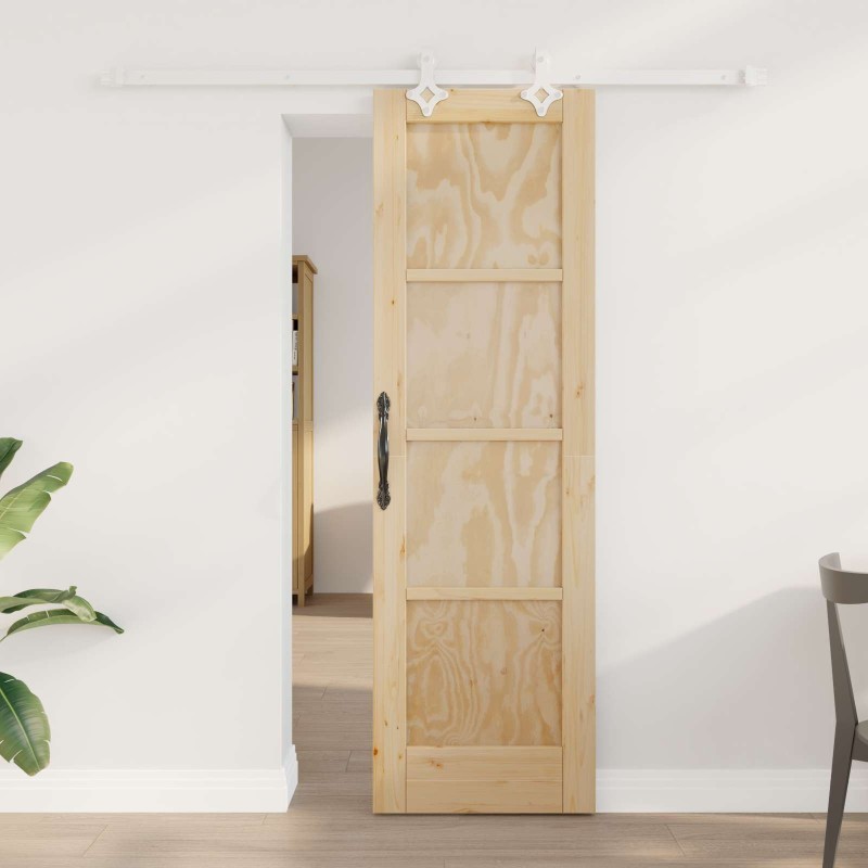 Porte coulissante Naturel et Blanc 61 x 198,5 cm 622805622805