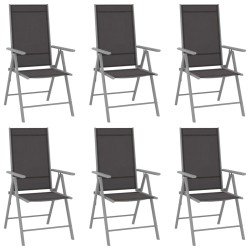 Ensemble à manger de jardin 7 pcs aluminium argenté et noir 622807622807