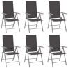 Ensemble à manger de jardin 7 pcs aluminium argenté et noir 622807622807