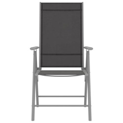 Ensemble à manger de jardin 7 pcs aluminium argenté et noir 622807622807