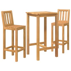 Ensemble de bar extérieur 3 pcs Non traité Bois de teck massif 622809622809