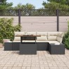 Ensemble de canapé de jardin 6 pcs Noir Poly rotin 622810622810