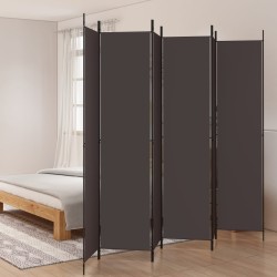Cloison de séparation 6 panneaux Marron 300x220 cm Tissu 622811622811