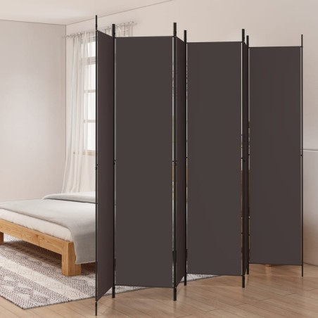 Cloison de séparation 6 panneaux Marron 300x220 cm Tissu 622811622811
