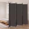 Cloison de séparation 6 panneaux Marron 300x220 cm Tissu 622811622811
