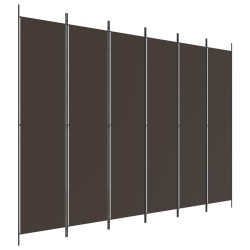 Cloison de séparation 6 panneaux Marron 300x220 cm Tissu 622811622811
