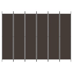 Cloison de séparation 6 panneaux Marron 300x220 cm Tissu 622811622811