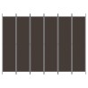 Cloison de séparation 6 panneaux Marron 300x220 cm Tissu 622811622811
