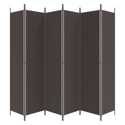 Cloison de séparation 6 panneaux Marron 300x220 cm Tissu 622811622811