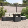 Ensemble de canapé de jardin 6 pcs Noir Poly rotin 622812622812