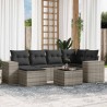 Salon de jardin avec coussins 7 pcs gris clair résine tressée 622815622815