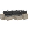 Salon de jardin avec coussins 7 pcs gris clair résine tressée 622815622815