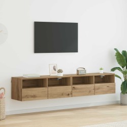 Meubles TV muraux 2 pcs Chêne artisanal Bois d'ingénierie 622816622816
