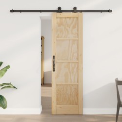 Porte coulissante Naturel et noir 61 x 198,5 cm 622818622818