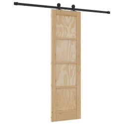 Porte coulissante Naturel et noir 61 x 198,5 cm 622818622818