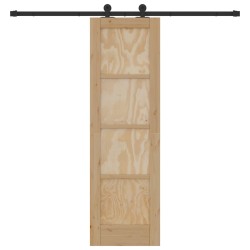 Porte coulissante Naturel et noir 61 x 198,5 cm 622818622818