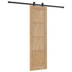 Porte coulissante Naturel et noir 61 x 198,5 cm 622818622818