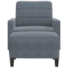 Fauteuil avec repose-pied Gris foncé 60 cm Velours 622823622823