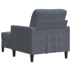 Fauteuil avec repose-pied Gris foncé 60 cm Velours 622823622823