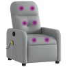 Fauteuil inclinable de massage gris clair tissu 622824622824
