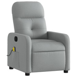 Fauteuil inclinable de massage gris clair tissu 622824622824