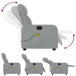 Fauteuil inclinable de massage gris clair tissu 622824622824