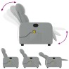 Fauteuil inclinable de massage gris clair tissu 622824622824