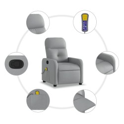 Fauteuil inclinable de massage gris clair tissu 622824622824
