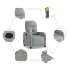 Fauteuil inclinable de massage gris clair tissu 622824622824